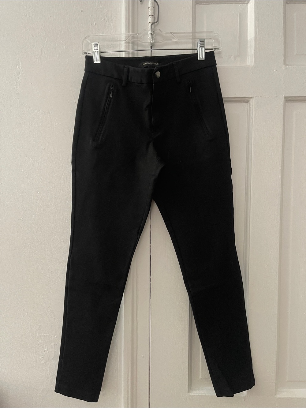 Banana Republic- Black High-Waist Super Stretchy Slim Pants